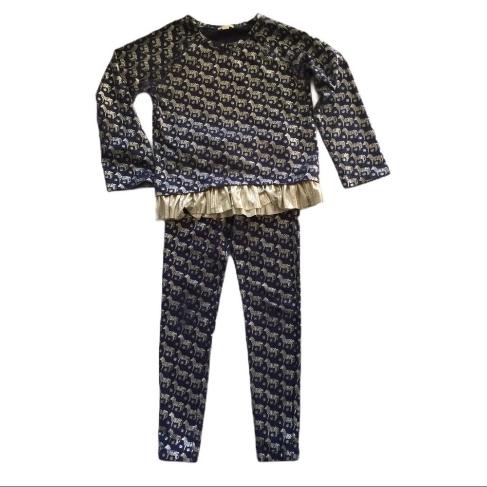 CREWCUTS Cozy Leggings & Top OUTFIT Silver Zebra - Picture 3 of 7